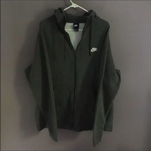NIKE Classic Gray Drawstring Hooded Jacket